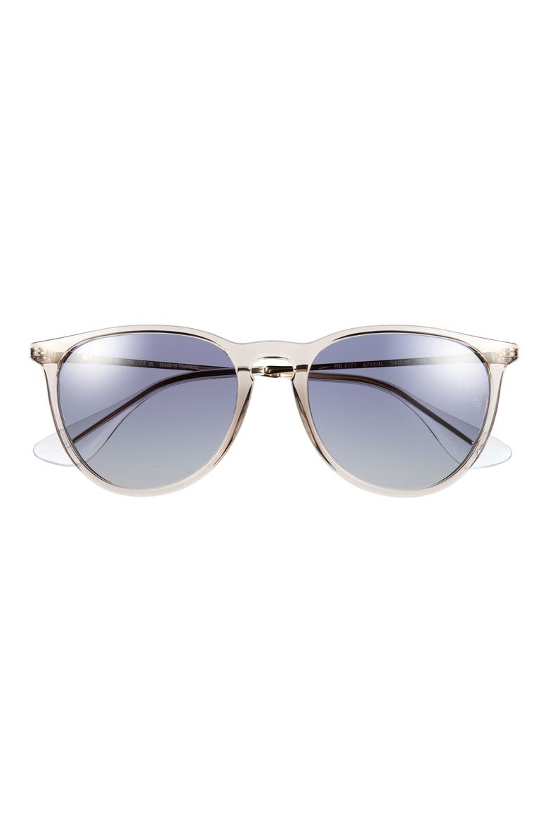 Erika 54mm Gradient Round Sunglasses, Main, color, BROWN / GREY DARK BLUE