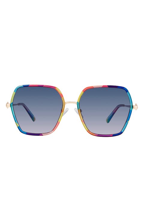 59mm Gradient Geometric Sunglasses