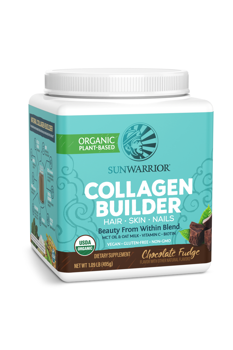 Organic Collagen Builder Powder, Chocolate Fudge, 495g tub, Main, color, No Color