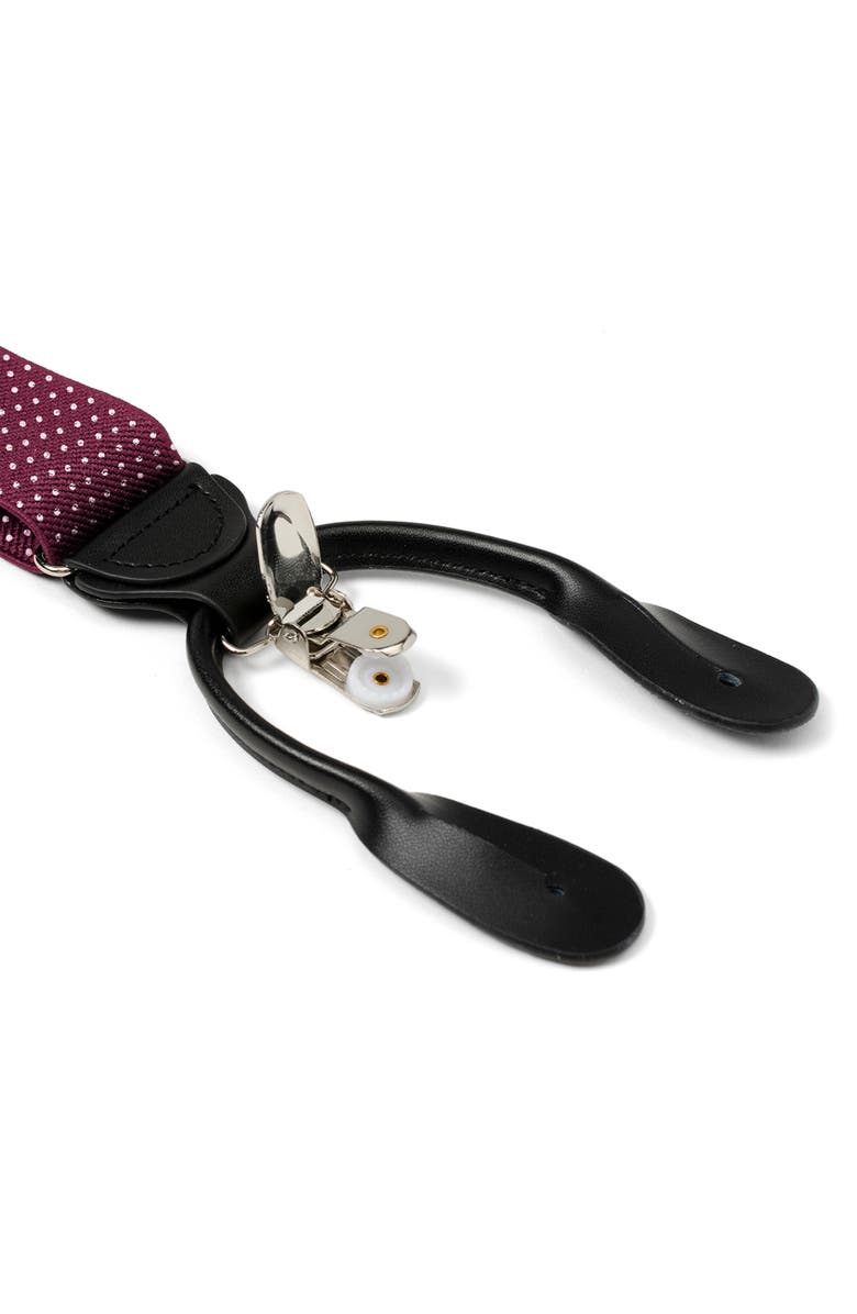 Cufflinks, Inc. Dot Pattern Adjustable Suspenders, Alternate, color, Maroon