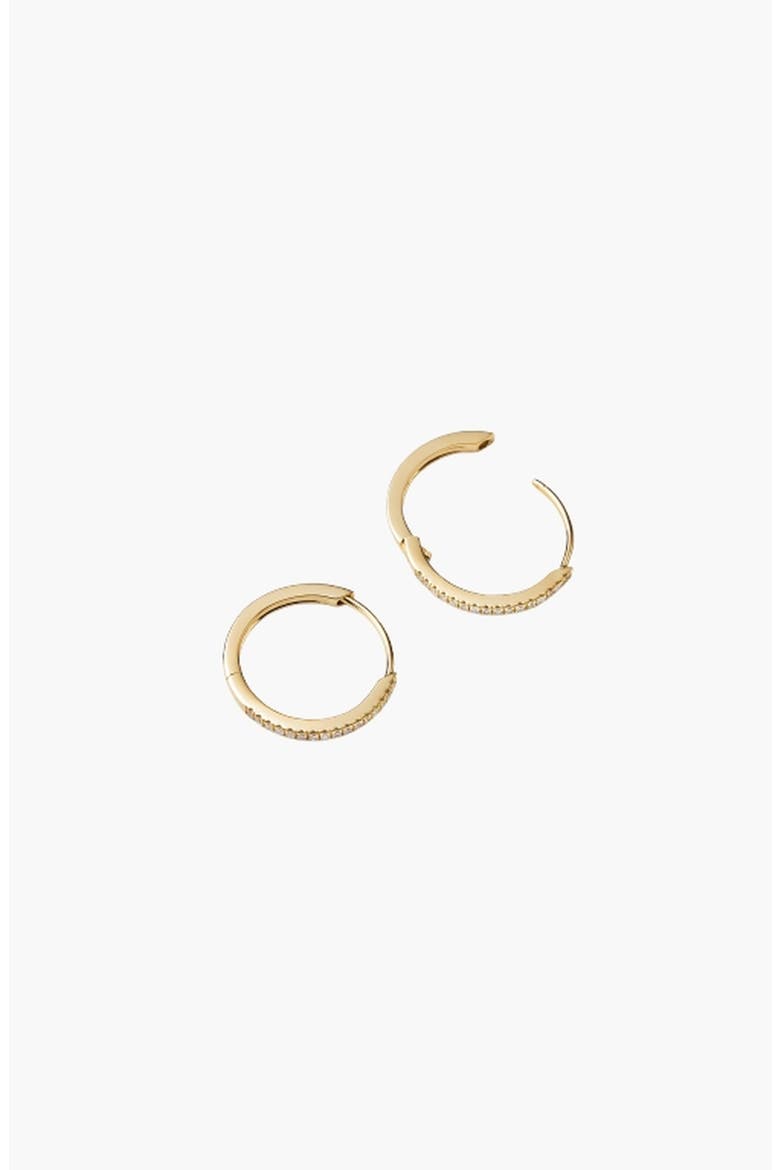 Pavé Diamond Hoops, Alternate, color, Yellow Gold
