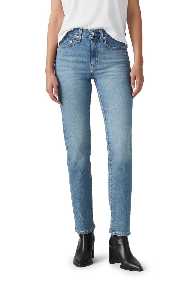 724™ High Waist Straight Leg Jeans, Main, color, ETERNAL INDIGO MID