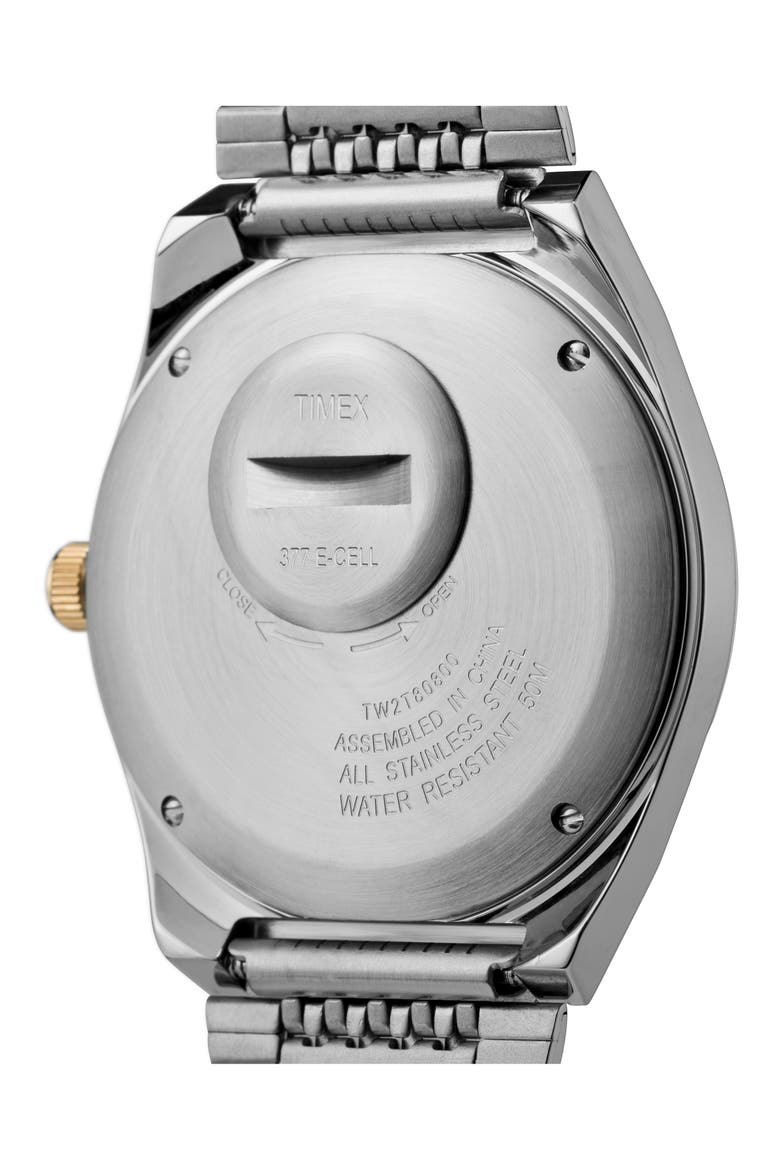 Q Timex Reissue Bracelet Watch, 38mm, Alternate, color, SILVER/ BLUE