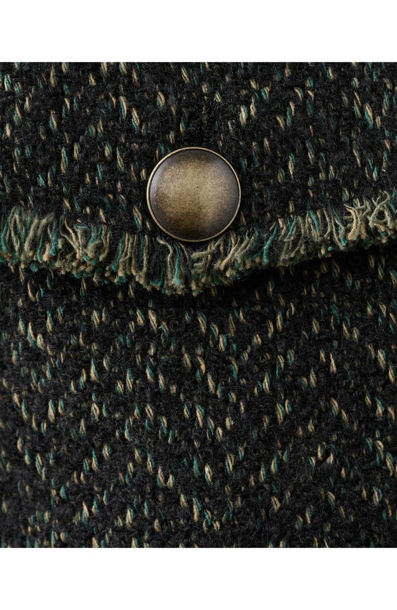 MANGO Zip Front Tweed Jacket, Alternate, color, Green