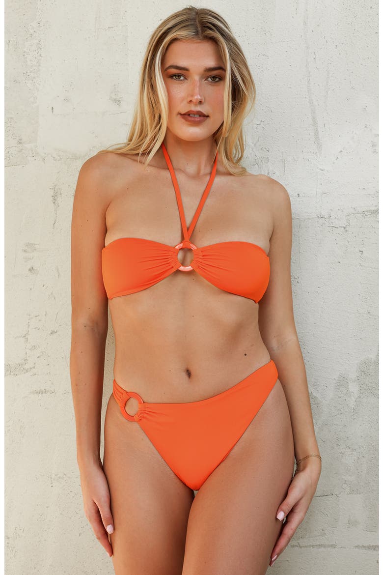 Caicos Super Cheeky Bikini Bottom, Alternate, color, Vibrant Orange