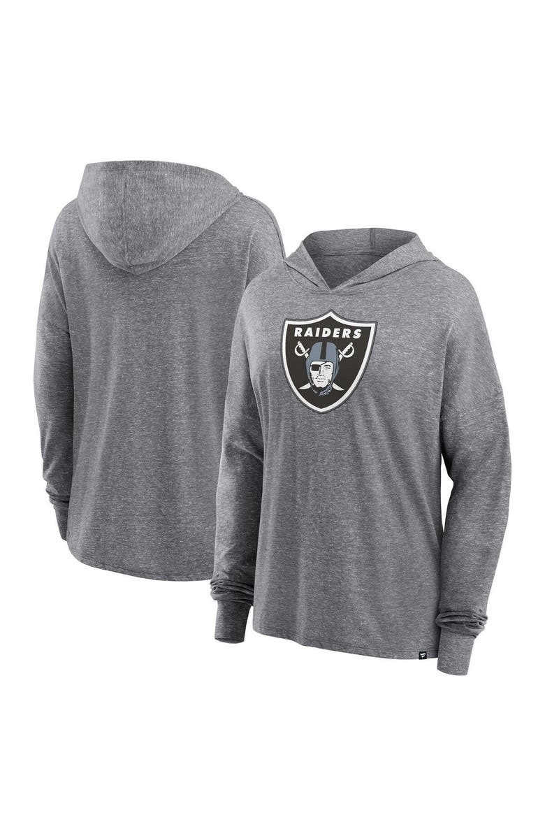 FANATICS Women's Fanatics Branded Heather Gray Las Vegas Raiders Cozy Primary Pullover Hoodie, Main, color, Heather Gray