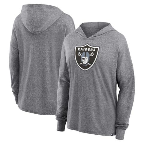 Women's Fanatics Branded Heather Gray Las Vegas Raiders Cozy Primary Pullover Hoodie