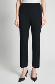 Ming Wang Knit Straight-Leg Ankle Pants