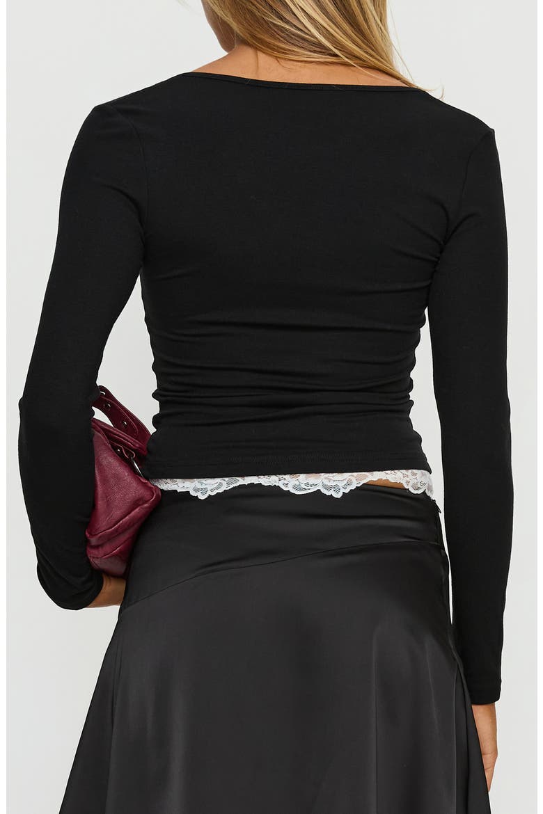 Falling Through Lace Detail Top, Alternate, color, BLACK
