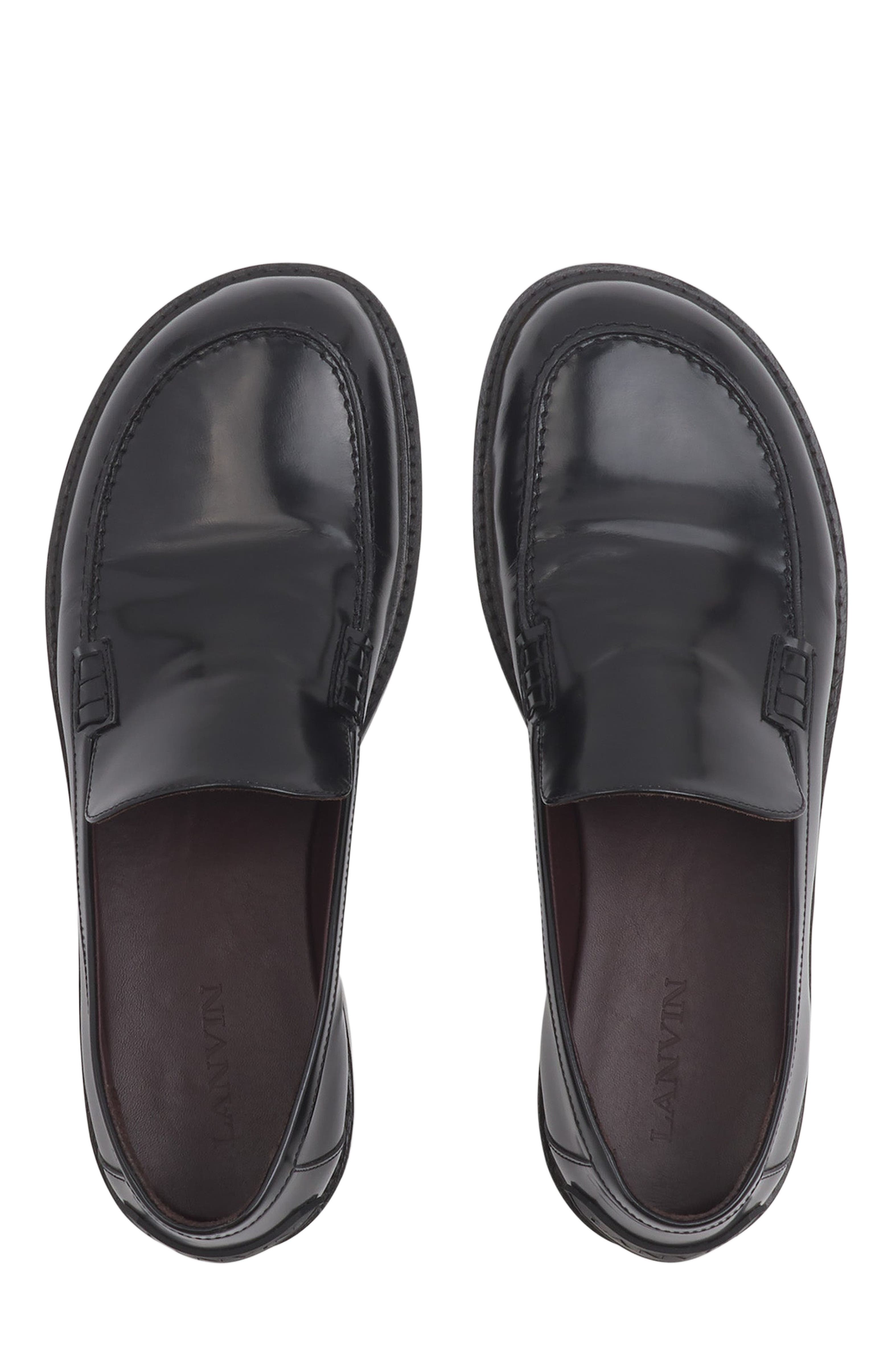 Lanvin SPINTO LOAFERS IN GLOSSY LEATHER, Alternate, color, 