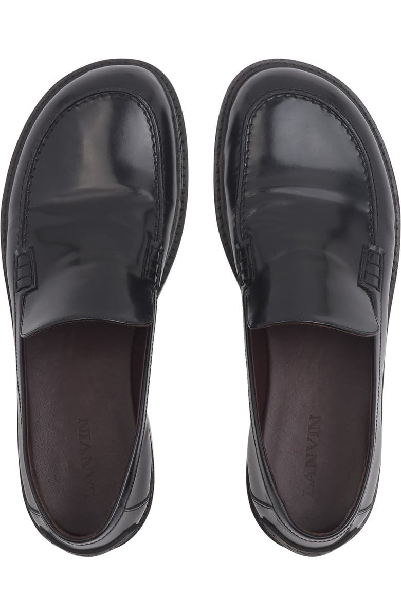 Lanvin SPINTO LOAFERS IN GLOSSY LEATHER, Alternate, color,