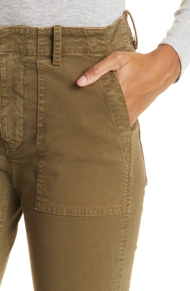 Nili Lotan Jenna Raw Hem Crop Cotton Stretch Twill Pants, Alternate, color,