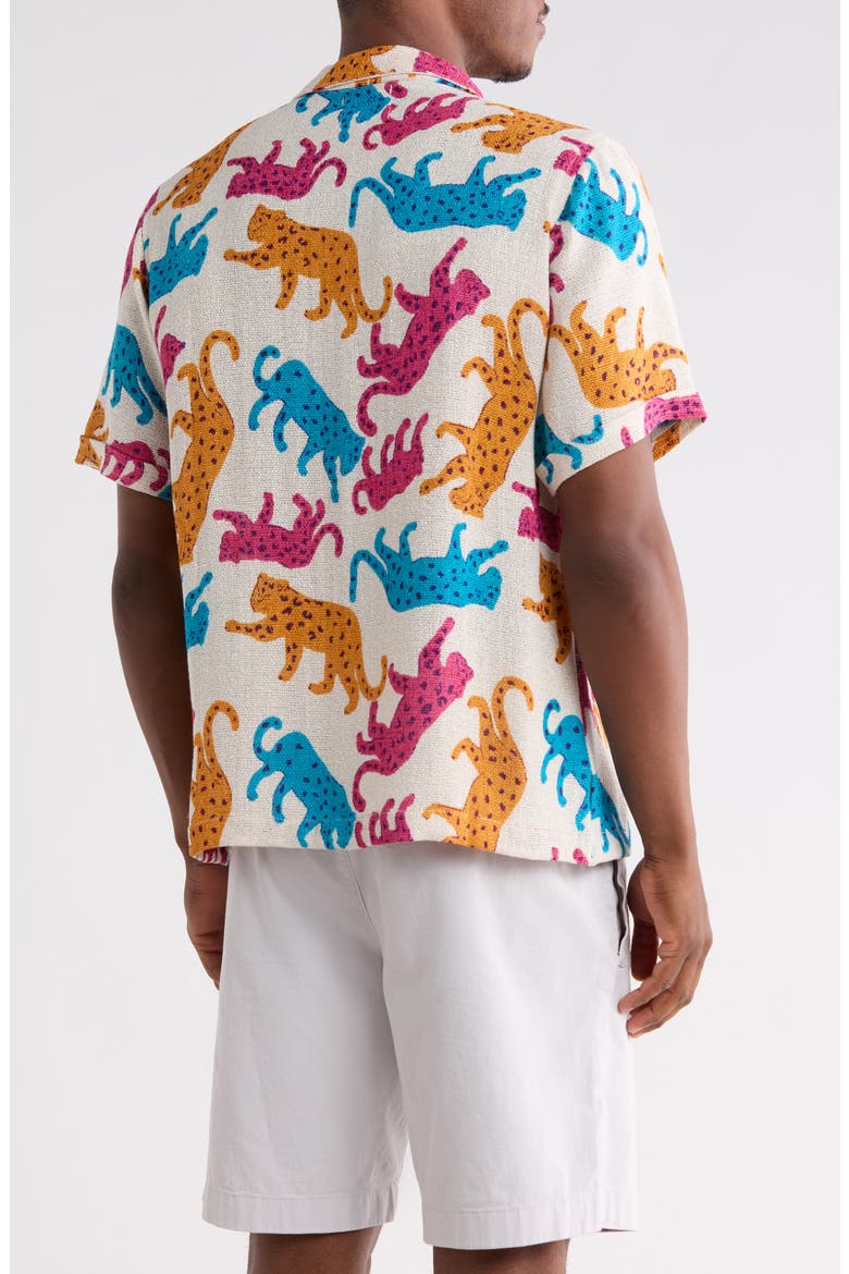 Panthera Short Sleeve Shirt, Alternate, color, EGGSHELL MULTI