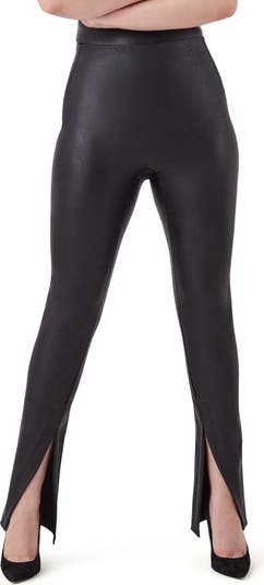 SPANX® Faux Leather Front Slit Leggings | Nordstrom