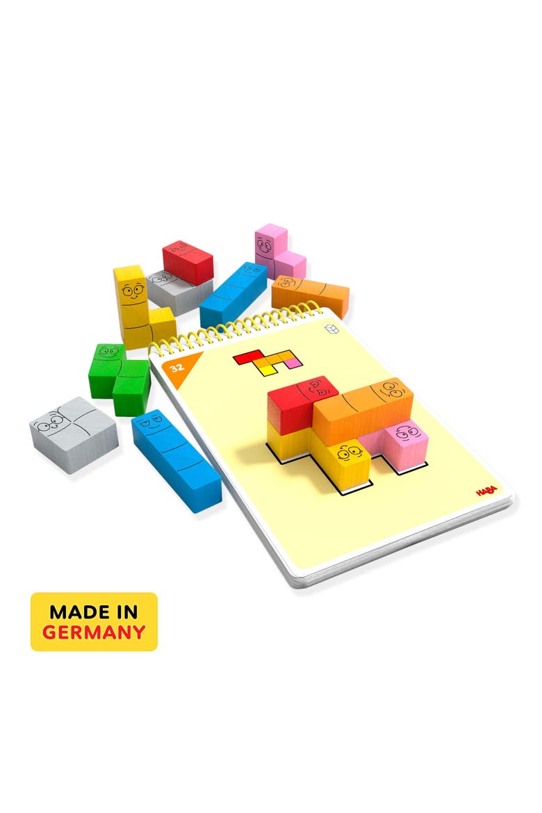 Logic! Games Happy Worms - Children's Board Game for 5+ with 60 Solo Brain Teasers and Puzzle Fun to Develop Fine Motor Skills, Made in Germany, Alternate, color, GREEN MULTI