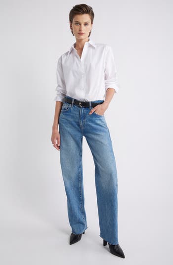 Cotton Poplin Button-Up Shirt