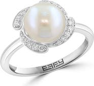 EFFY Freshwater Pearl & Diamond Pavé Ring