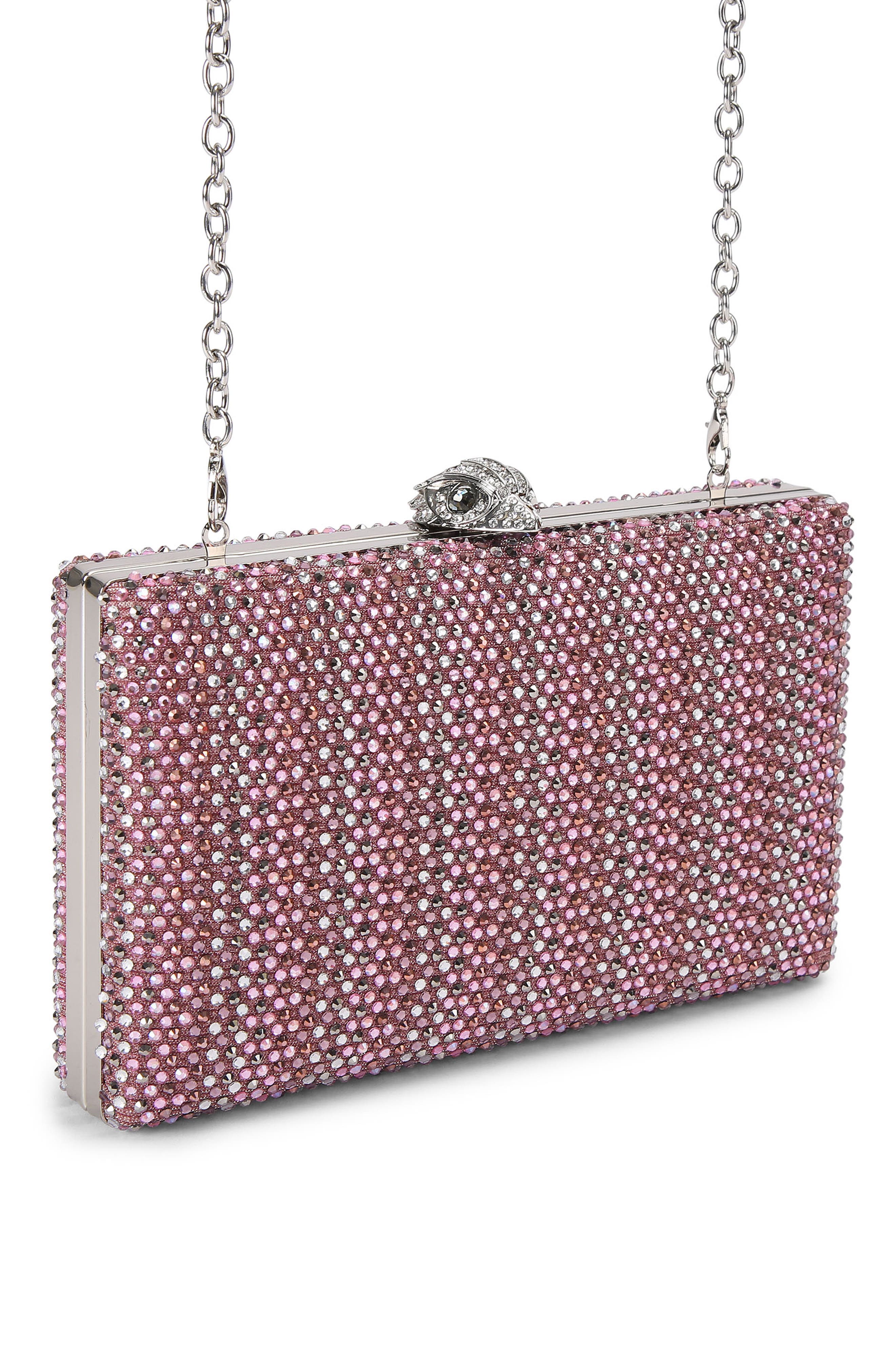Kurt Geiger London Kensington Crystal Frame Clutch, Alternate, color, Open Pink