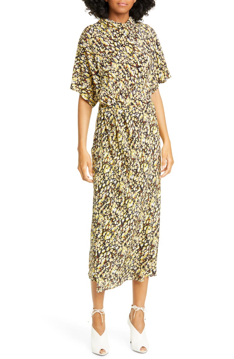 Stine Goya Rhode Meadow Silk Midi Dress, Main, color,
