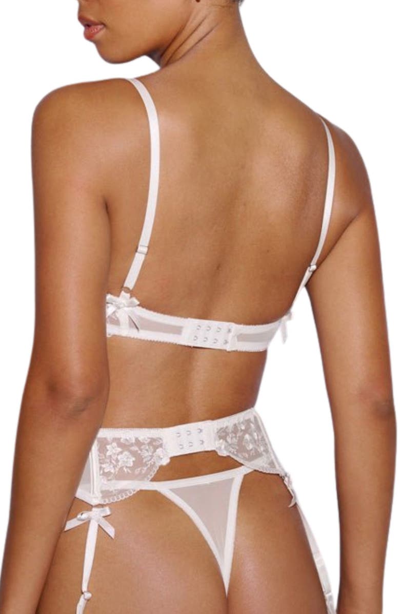 Kat The Label Sofia Lace Inset Garter Belt, Alternate, color, White