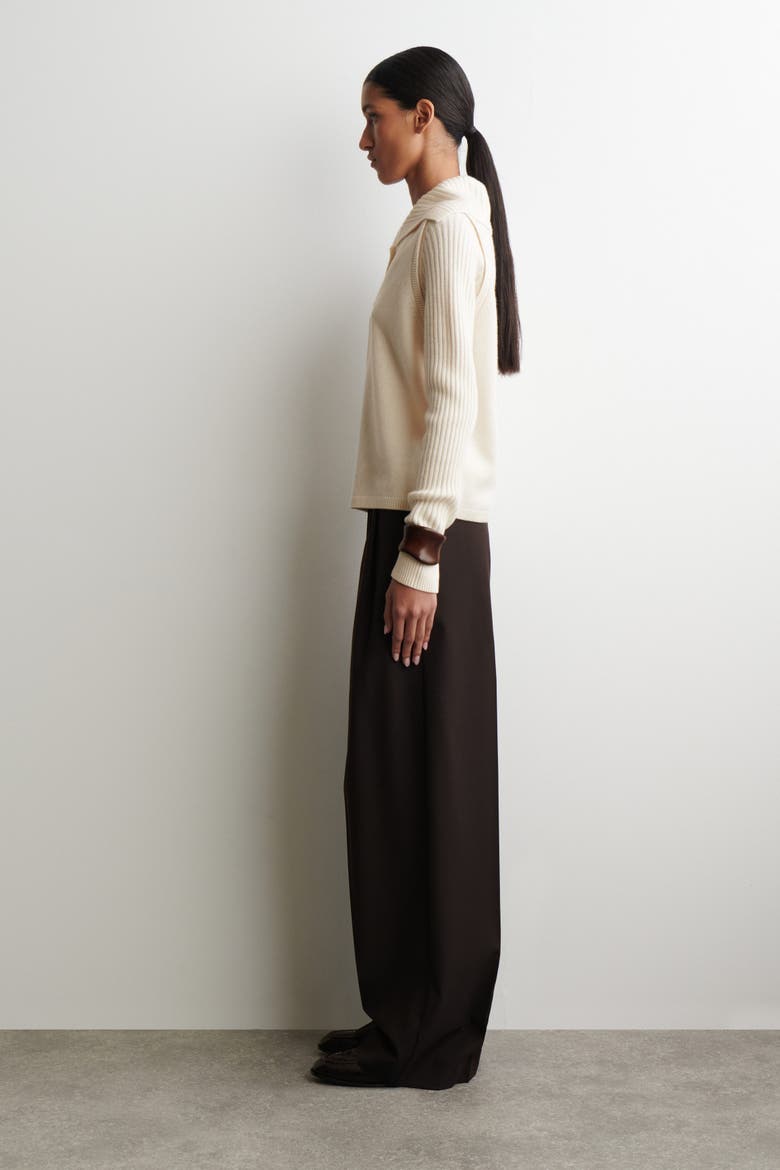 Layered Merino Wool Sweater, Alternate, color, IVORY