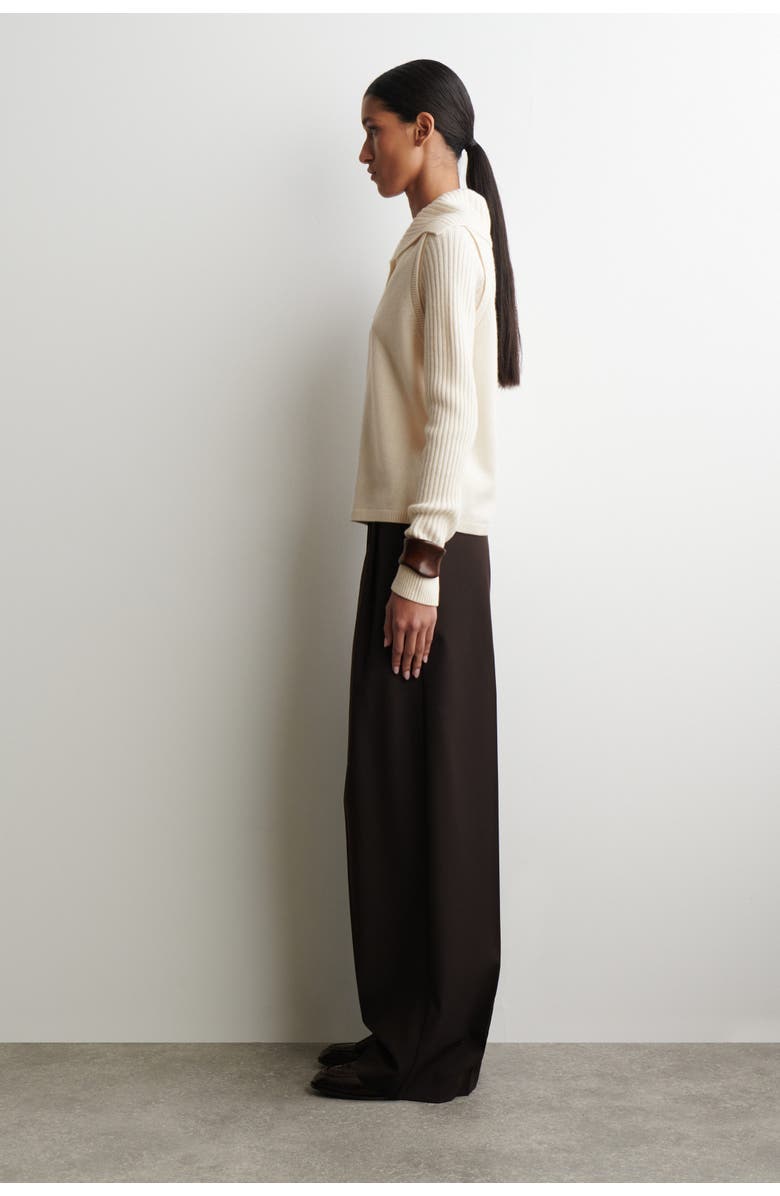 COS Layered Merino Wool Jumper, Alternate, color, Ivory