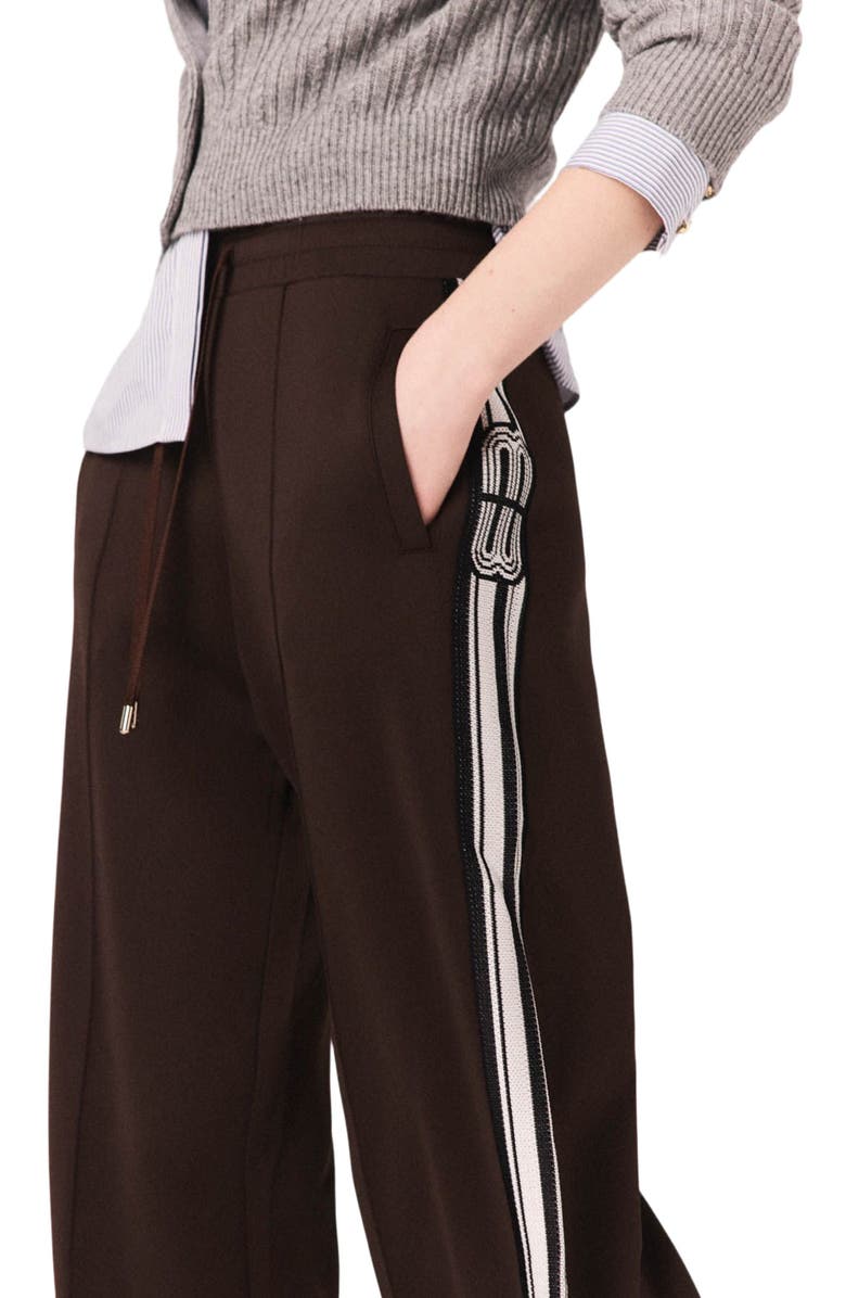 maje Straight-striped trousers, Alternate, color, Dark Brown