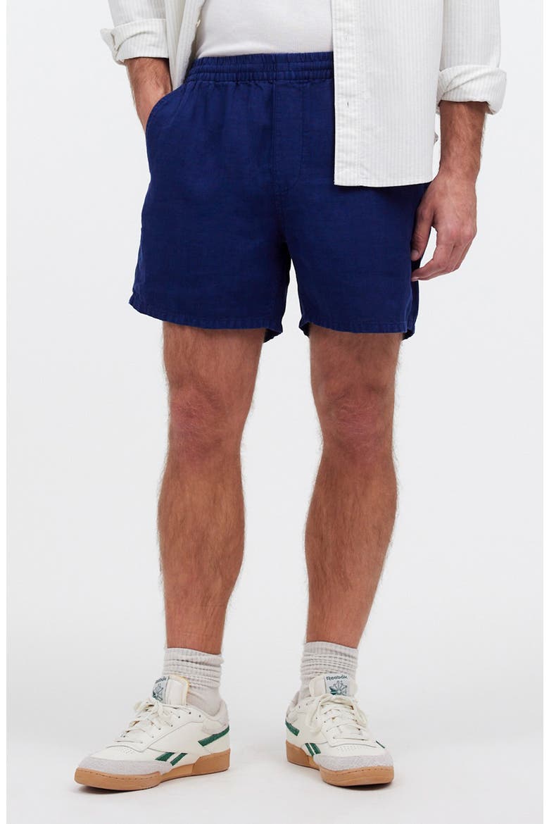 Everywear Linen Twill Shorts, Main, color, DARK BLUE WASH