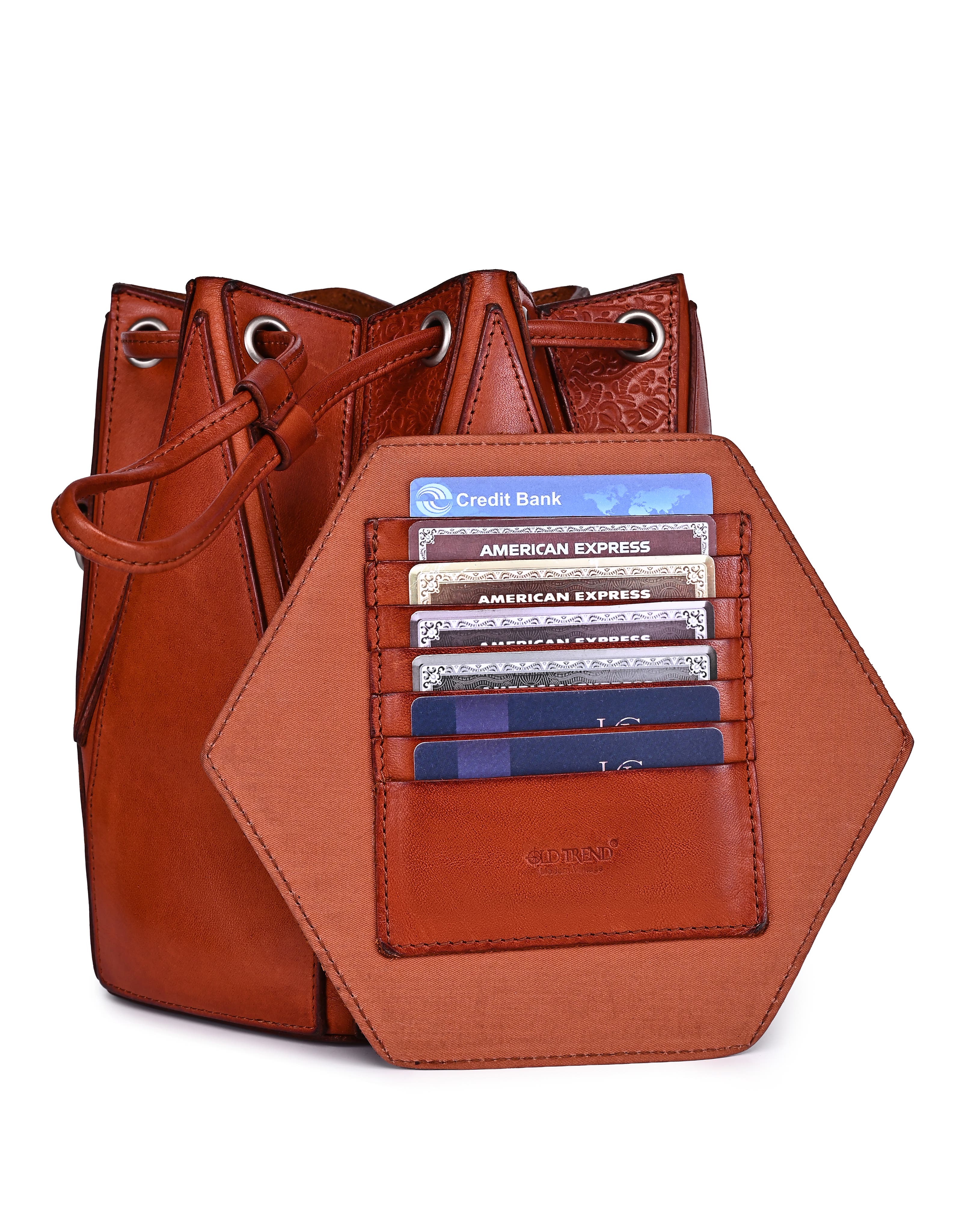 Prism Small Convertible Leather Bucket Crossbody, Alternate, color, Cognac