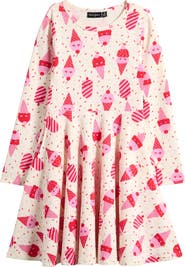 Rock Your Kid Kids' Fit & Flare Long Sleeve Stretch Cotton Dress