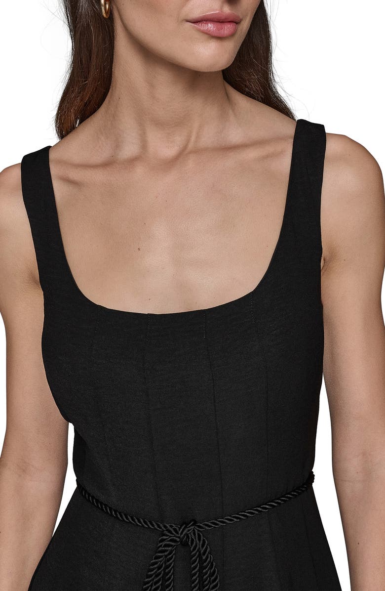 KARL LAGERFELD Aero Wash Square Neck Dress, Alternate, color, Black