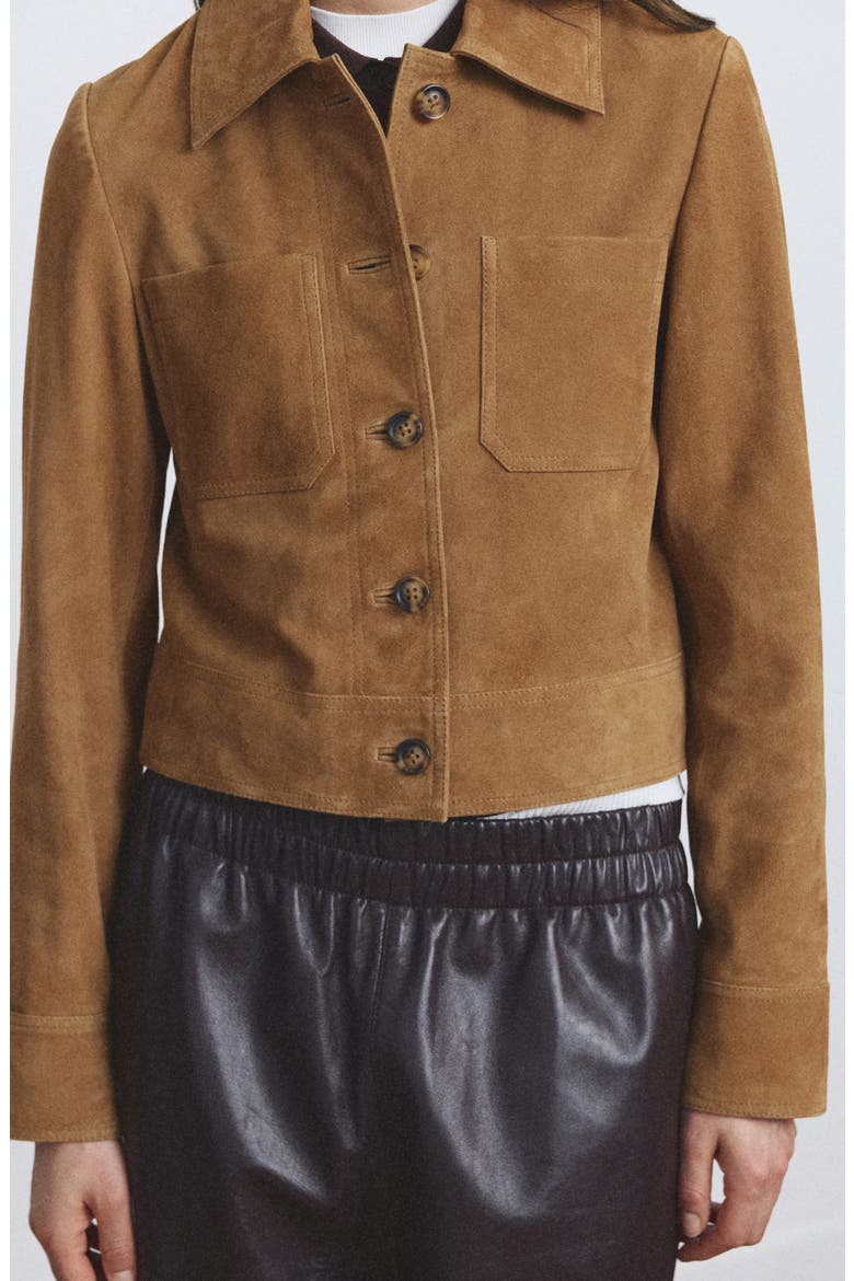 Suede Jacket, Alternate, color, OCHRE