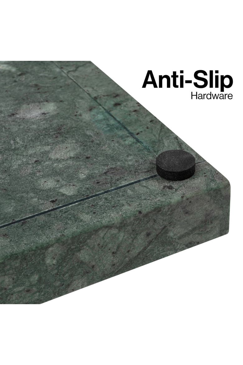 Luxe Stone Classic Minimalist Rectangular Marble Bathroom Countertop Tray, Alternate, color, Green Marble