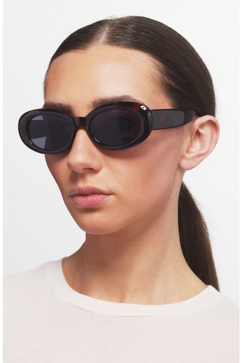 Chunky Oval Sunglasses, Alternate, color, TORTOISE
