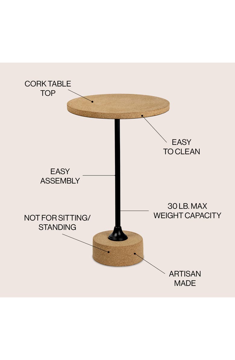 JONATHAN Y Calix Contemporary Minimalist Metal/Resin Round End Table, Alternate, color, Light Brown