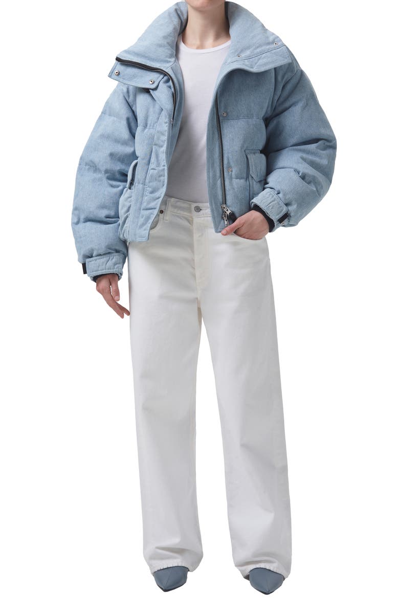AGOLDE Nova Organic Cotton Denim Puffer Jacket, Alternate, color,
