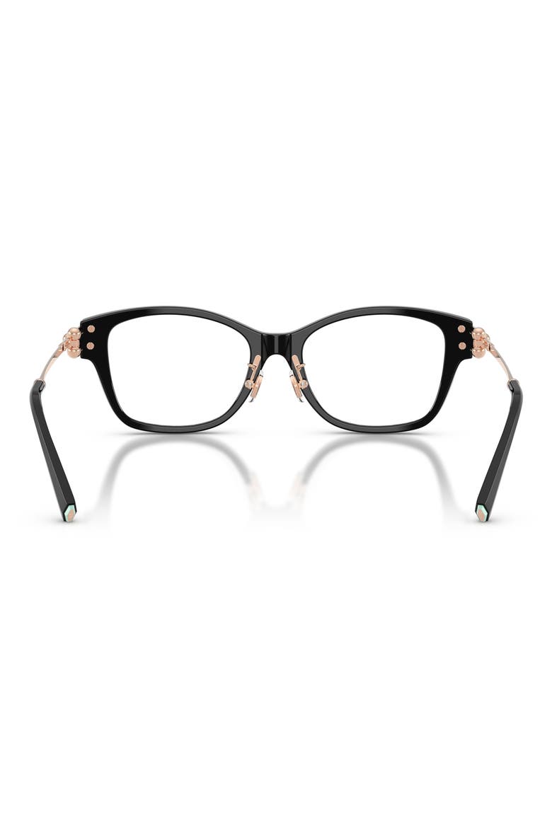 Butterfly 51mm Low Bridge Rectangular Optical Glasses, Alternate, color, BLACK/ DEMO LENS