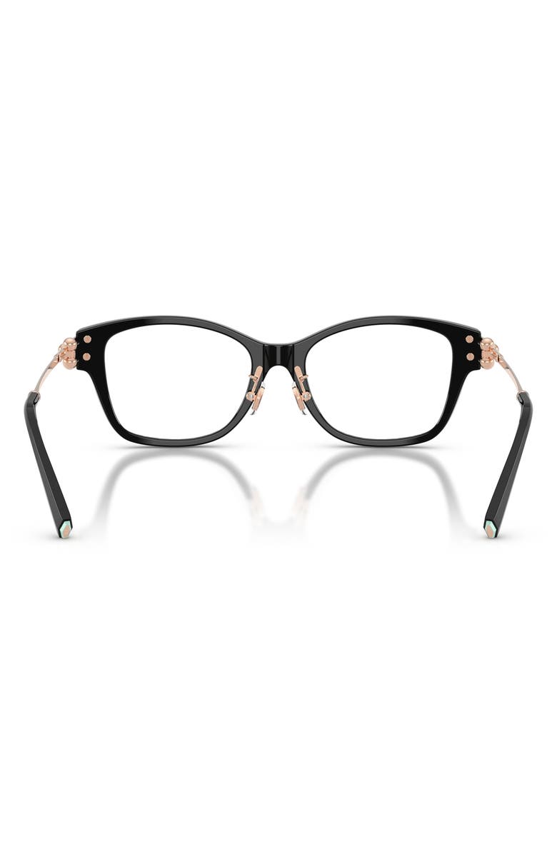 Tiffany & Co. Butterfly 51mm Low Bridge Rectangular Optical Glasses, Alternate, color, Black/ Demo Lens