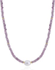 The Lovery Fine Jewelry Amethyst Bead Pearl Necklace