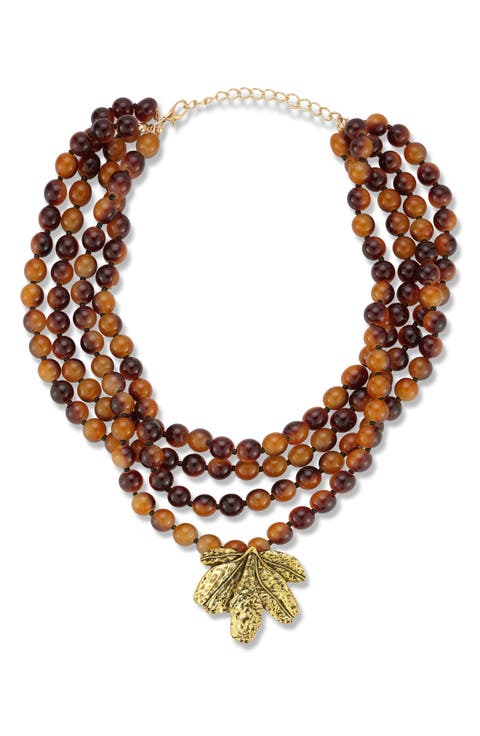 Beaded Layered Statement Necklace