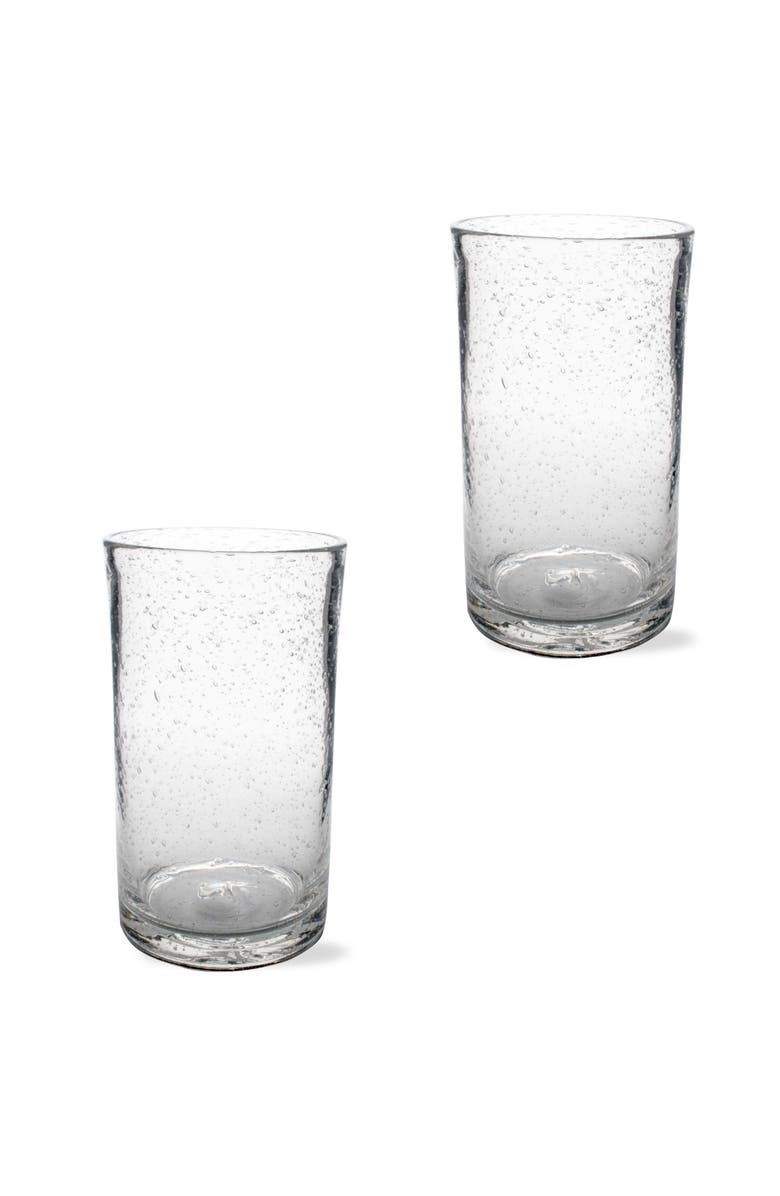 tag Bubble Glass Clear Tumbler Set of 2 Dishwasher Safe, Main, color, Clear