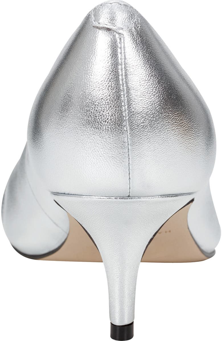 Marc Fisher LTD Paria Pointed Toe Kitten Heel Pump, Alternate, color, Silver 040