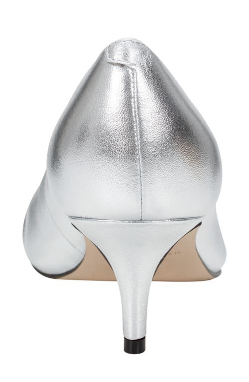 Marc Fisher Ltd Paria Pointed Toe Kitten Heel Pump In Silver