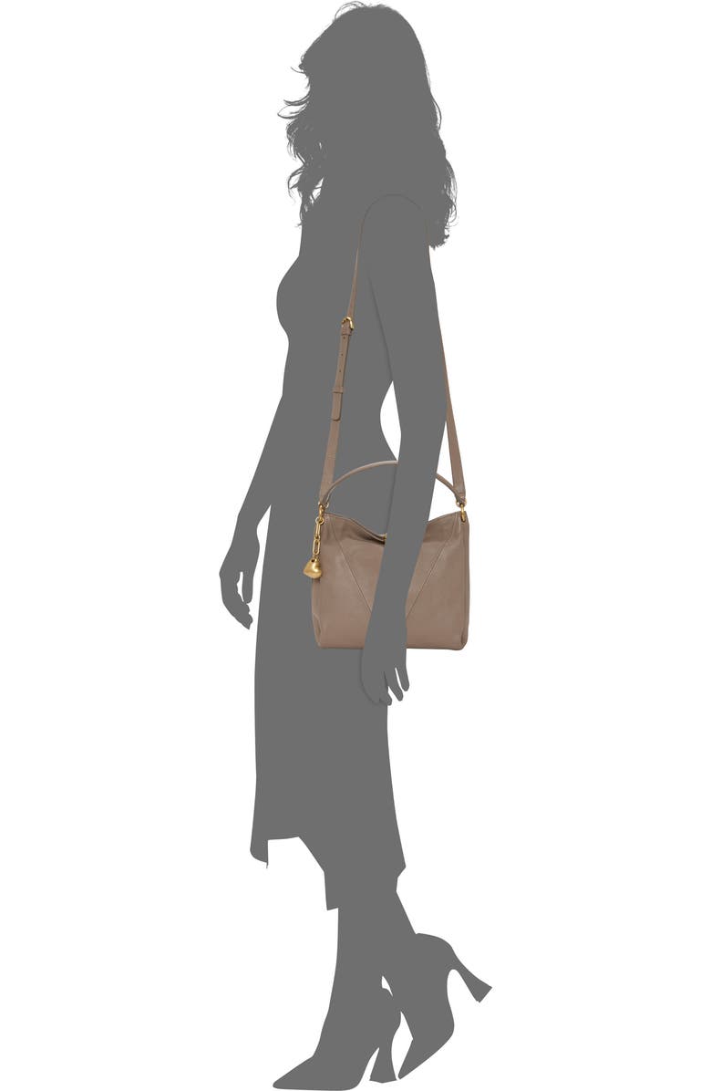 Vince Camuto Medna Leather Shoulder Bag, Alternate, color, Beige