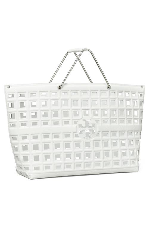 Tory Burch Ella Croc Embossed Leather Shopping Basket Tote