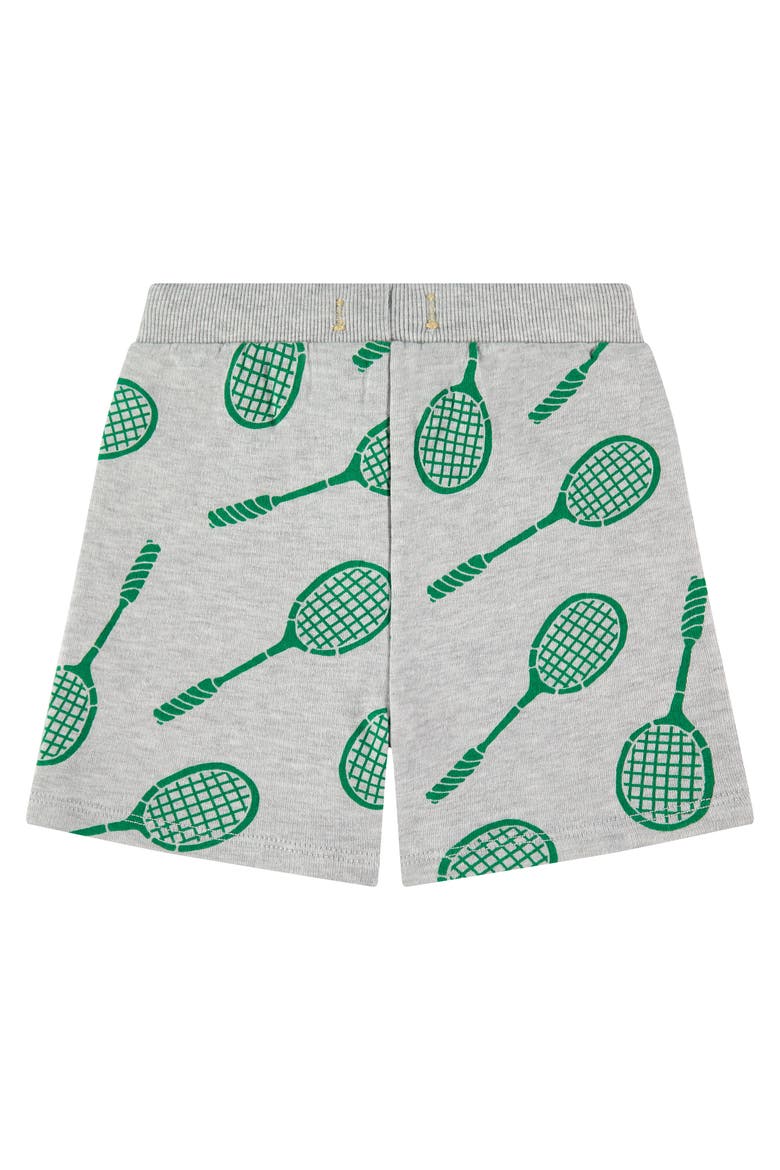 Allover Badminton Racquet Print Sweatshorts, Alternate, color, Light Grey Melee
