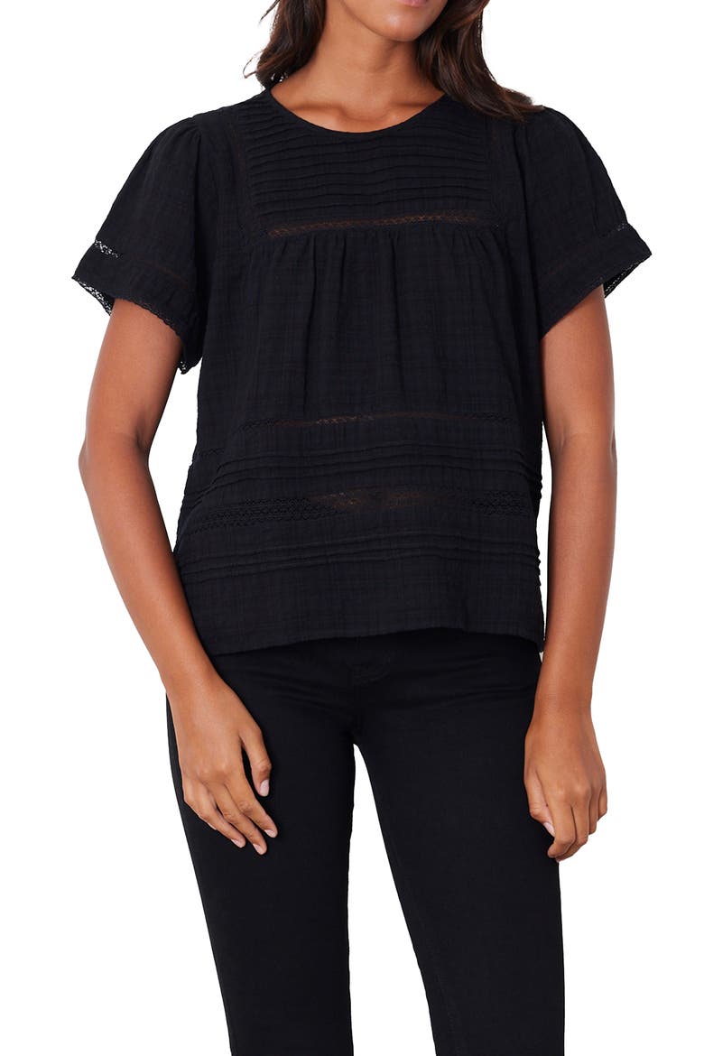 Dawn Lace Inset Top, Main, color, Black