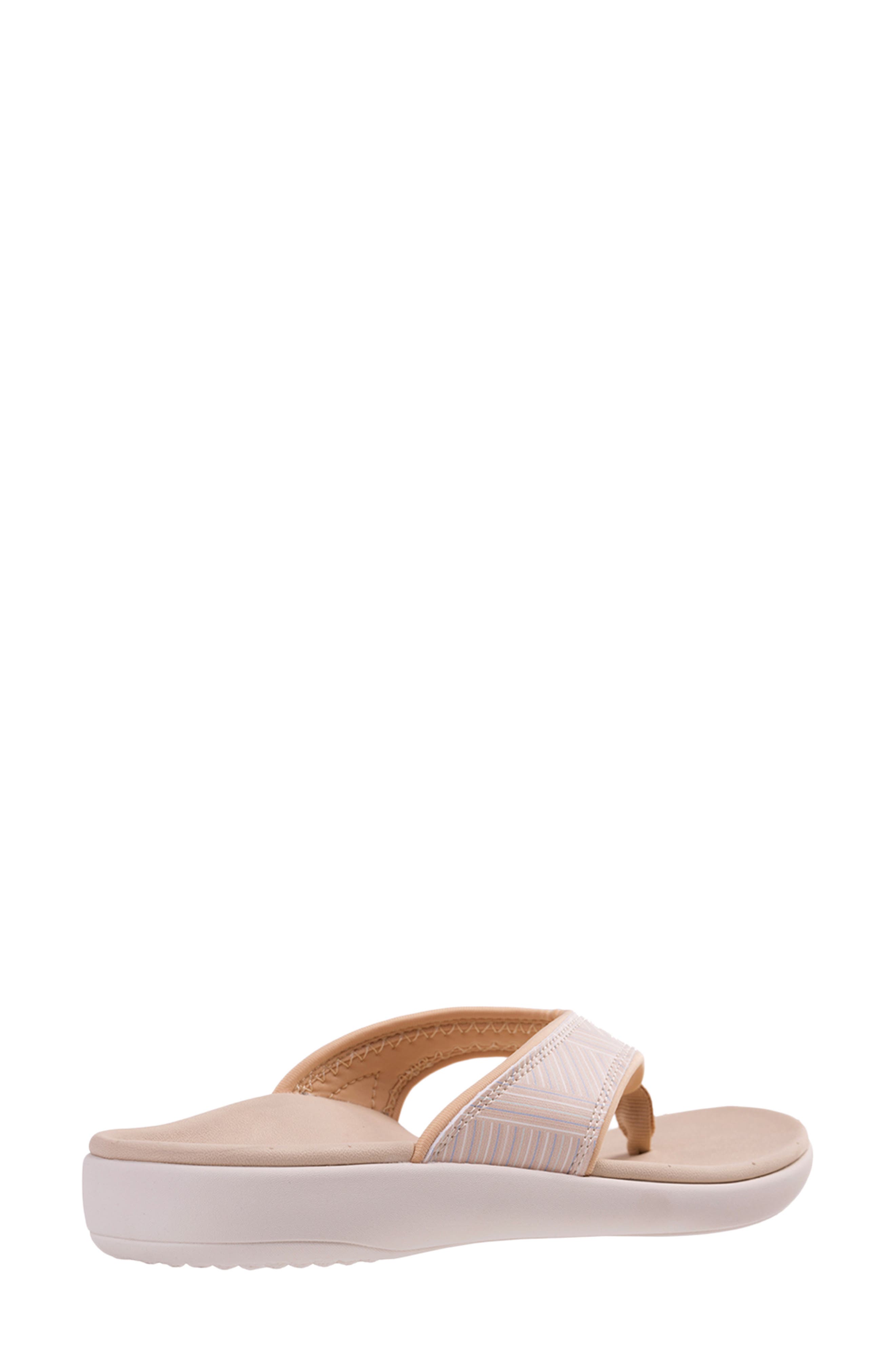 Yumi Summer Stripe Flip Flop, Alternate, color, TAN