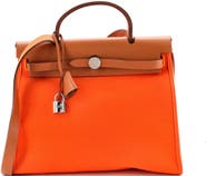 Pre-Owned Hermes Herbag Zip Leather and Toile 31