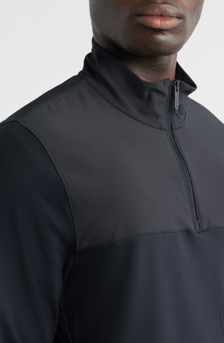 Zella Live In Hybrid Quarter Zip Pullover, Alternate, color, Black Caviar